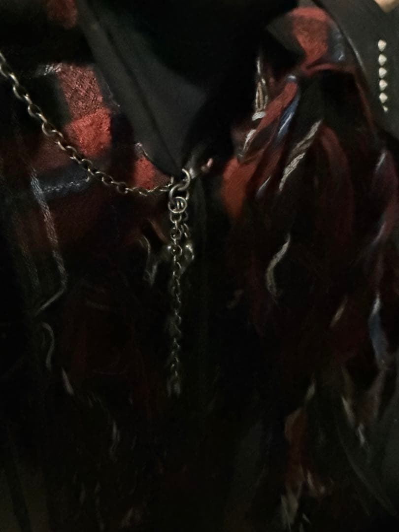 KMRii レザーチェック柄フェザーストール 巻スカート ifsixwasnin