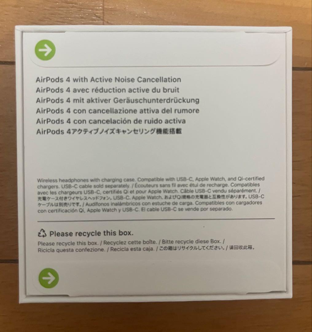 新品未開封　Apple AirPods 4 本体 アクティブノイズキャンセリング