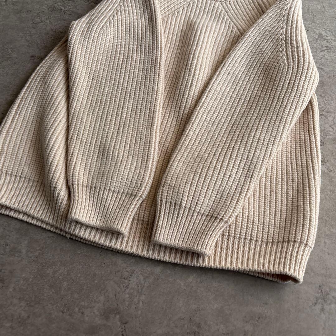 極美品■BATONER 【M】シグネチャー クルーネック ウール ニット 日本製
