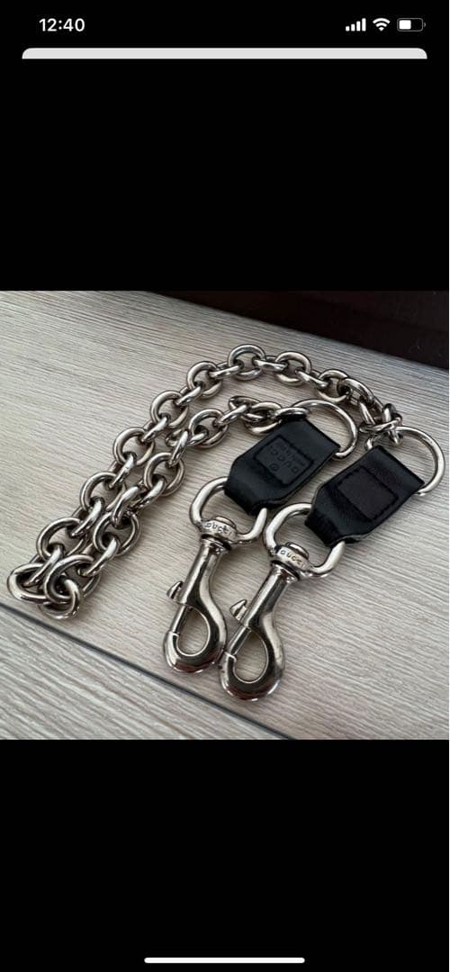 GUCCI ウォレットチェーン シルバー ブラック