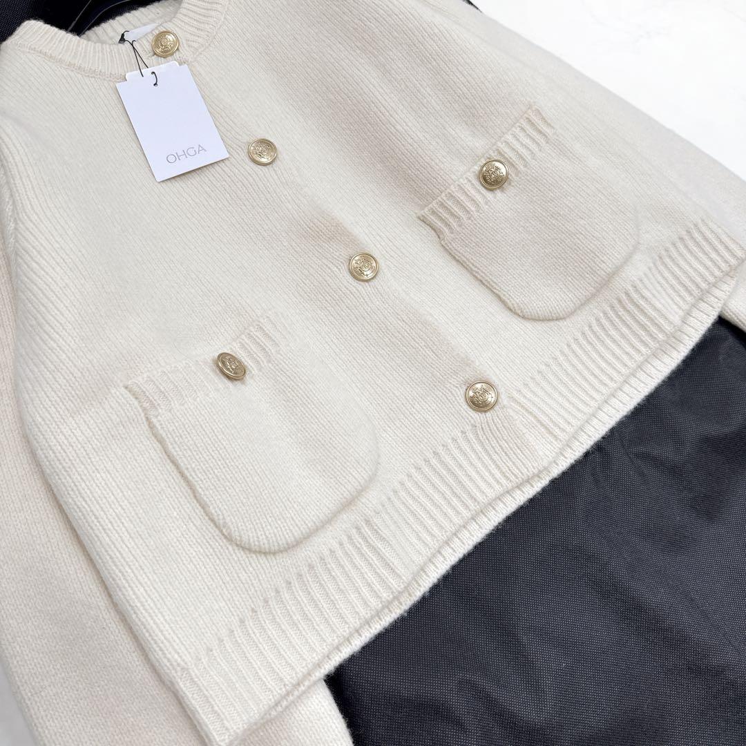 未使用タグ付き OHGA オーガ CHARMANT カーディガン ホワイト