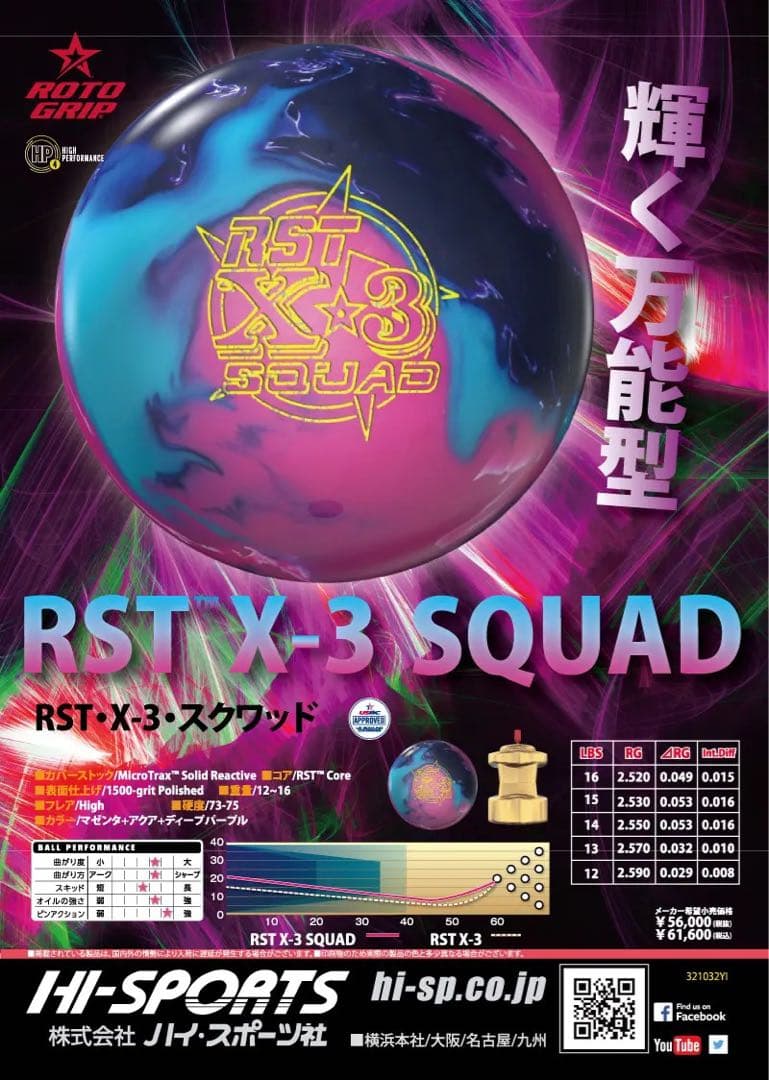 送料込み【新品】RST X-3 スクワッド　ロトグリップ　15ポンド4オンス　2