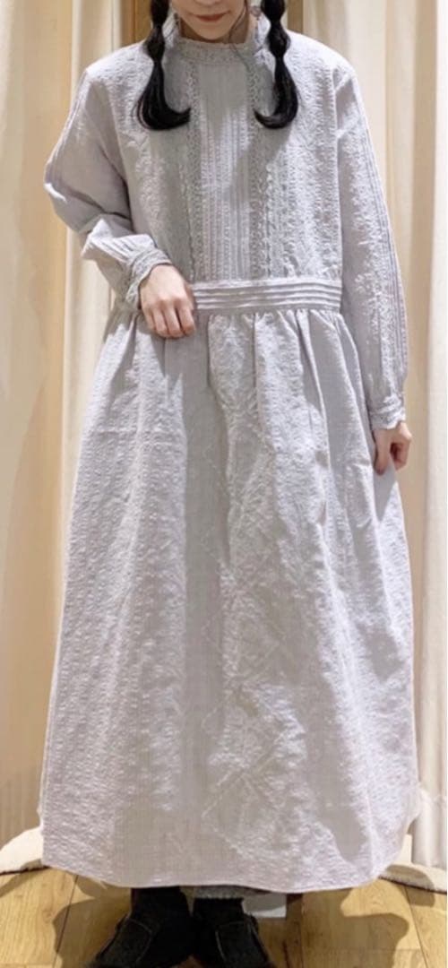 TSUHARU 新品タグ付　チェック織りレース刺繍ワンピース