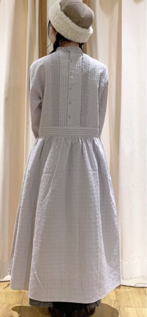 TSUHARU 新品タグ付　チェック織りレース刺繍ワンピース