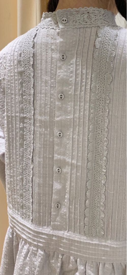 TSUHARU 新品タグ付　チェック織りレース刺繍ワンピース