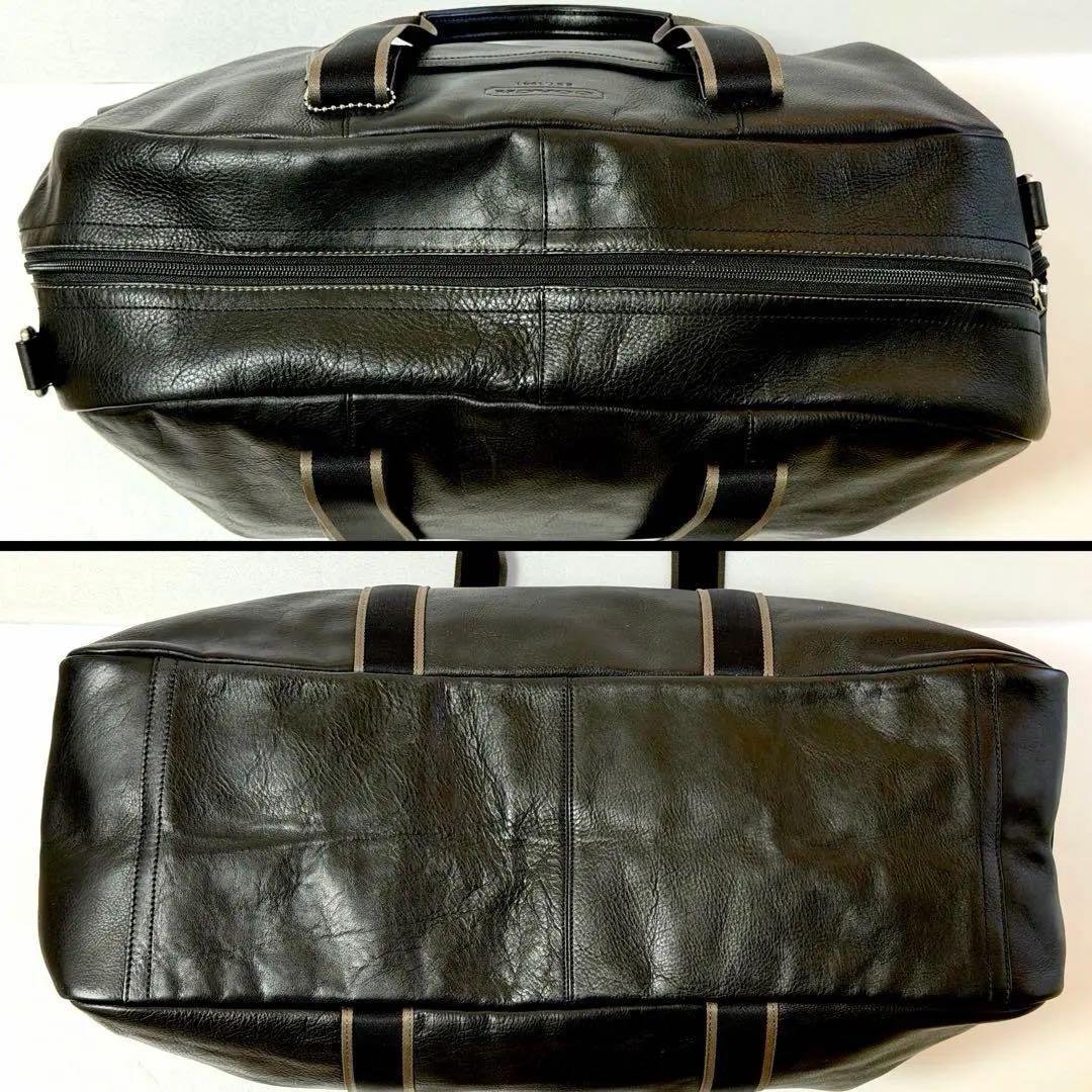 美品 COACH 本革ボストンバッグ 2way 大容量 ブラック レザー コーチ