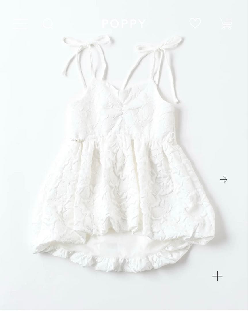 定価15600円 POPPY BALLOON CAMI TUNIC ホワイト