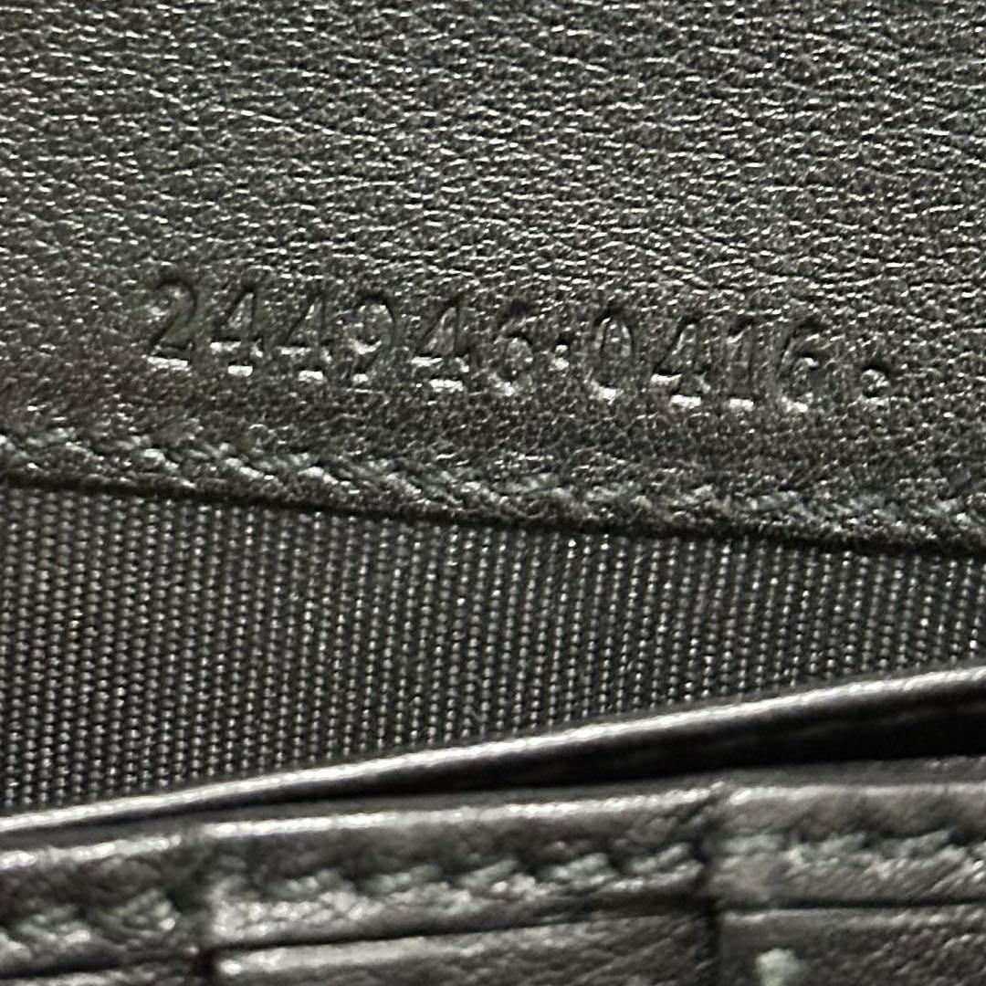 GUCCI グッチ　長財布　メタルロゴ　グッチシマ　ブラック　GG
