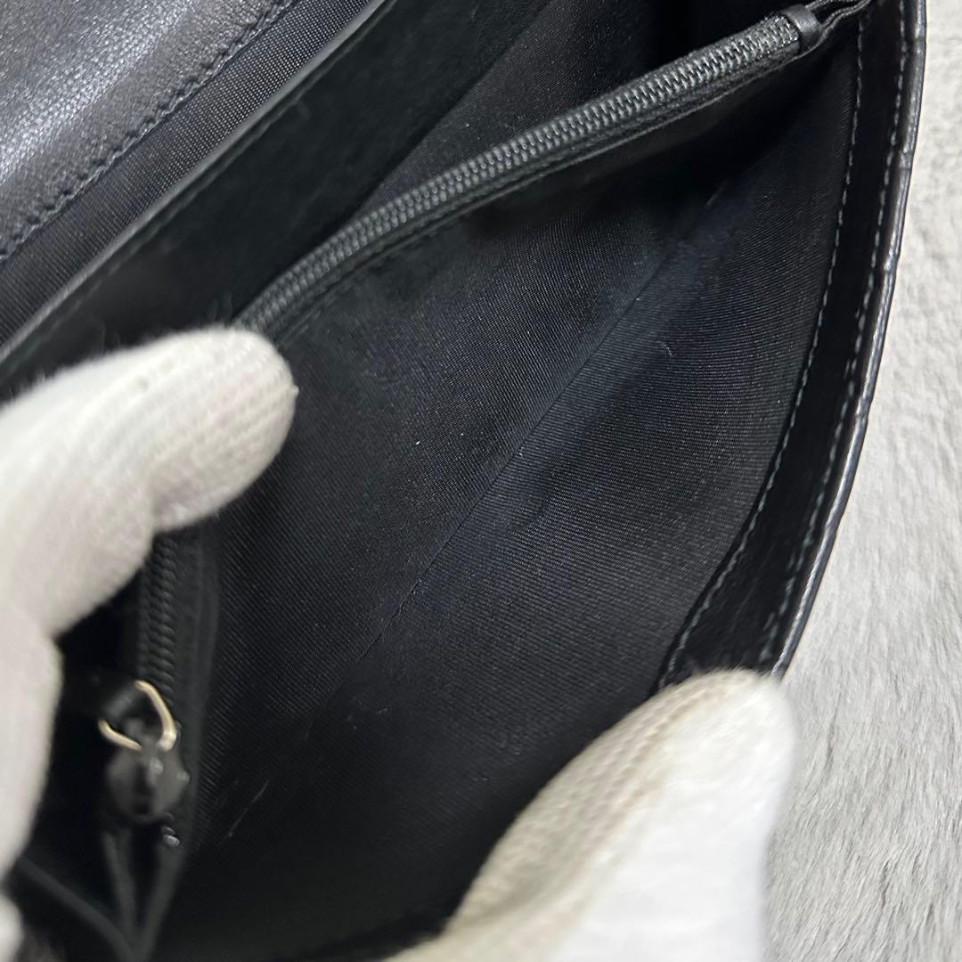 GUCCI グッチ　長財布　メタルロゴ　グッチシマ　ブラック　GG