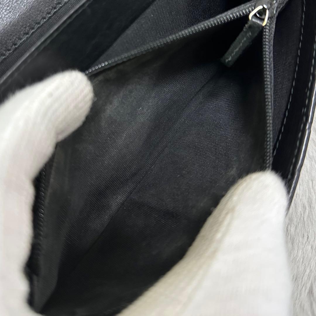 GUCCI グッチ　長財布　メタルロゴ　グッチシマ　ブラック　GG