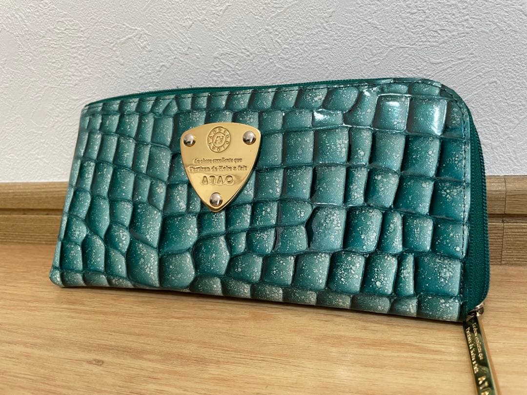 ATAO クラリティ エバーグリーン クロコダイル風　長財布