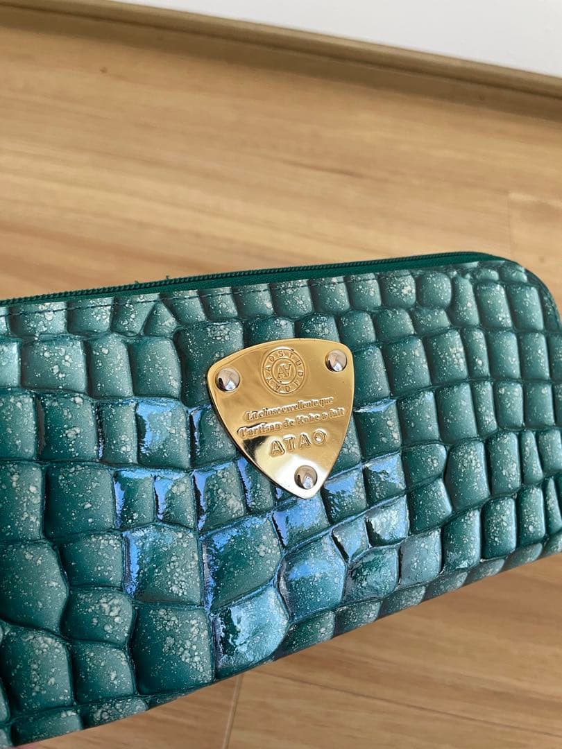ATAO クラリティ エバーグリーン クロコダイル風　長財布