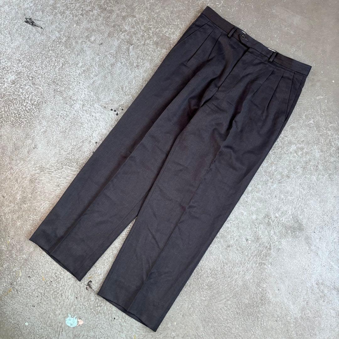 70s Marlane イタリア製　ワイドストレート　ウールスラックス