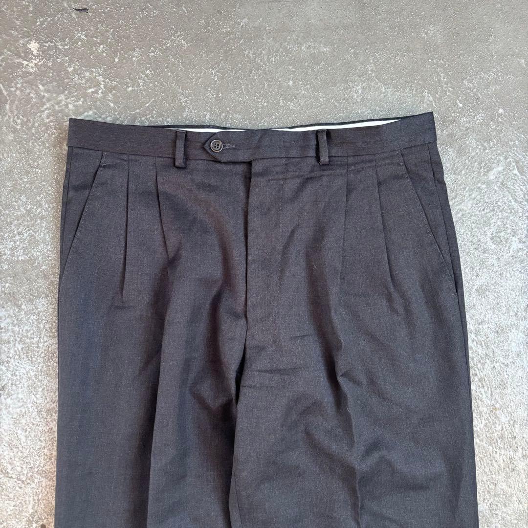 70s Marlane イタリア製　ワイドストレート　ウールスラックス