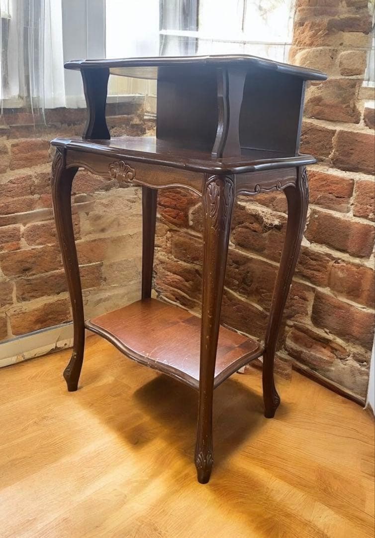 イタリア製アンティーク　猫脚コンソールテーブル　サイドテーブル　電話台