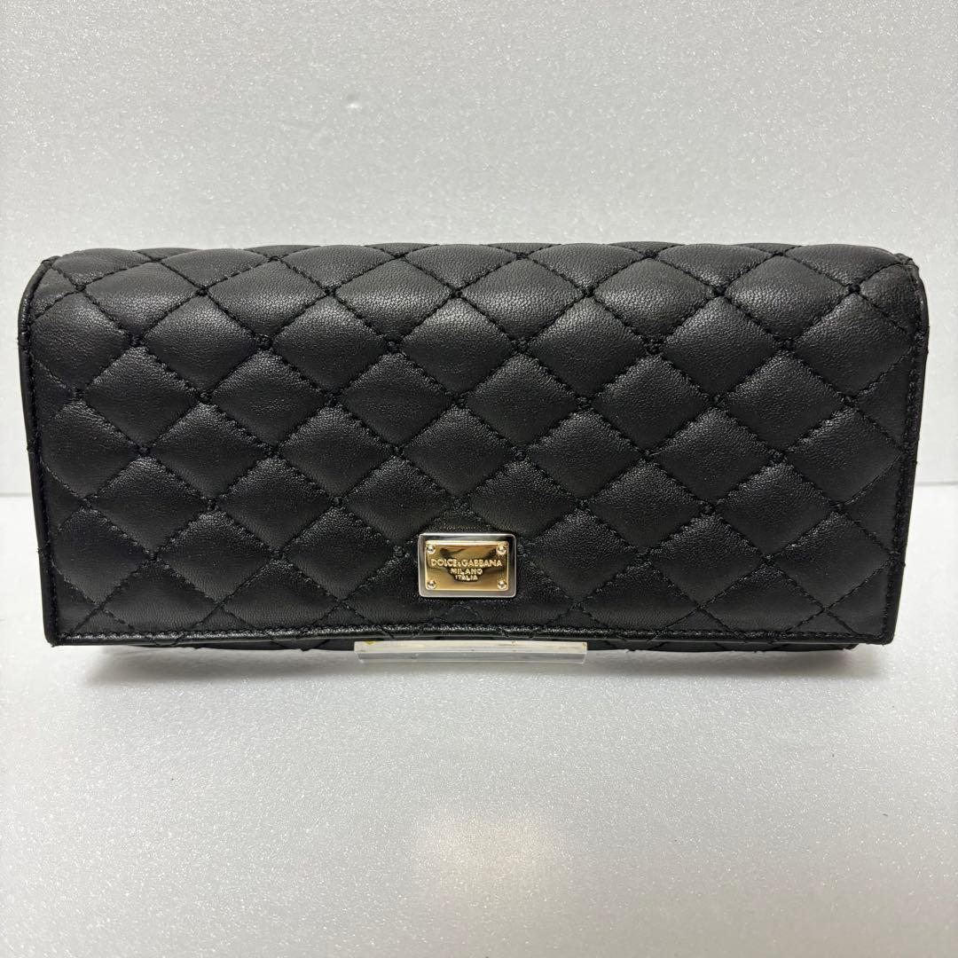 ドルチェアンドガッバーナ キルティング 長財布 黒　ゴールド金具　箱付　保証書
