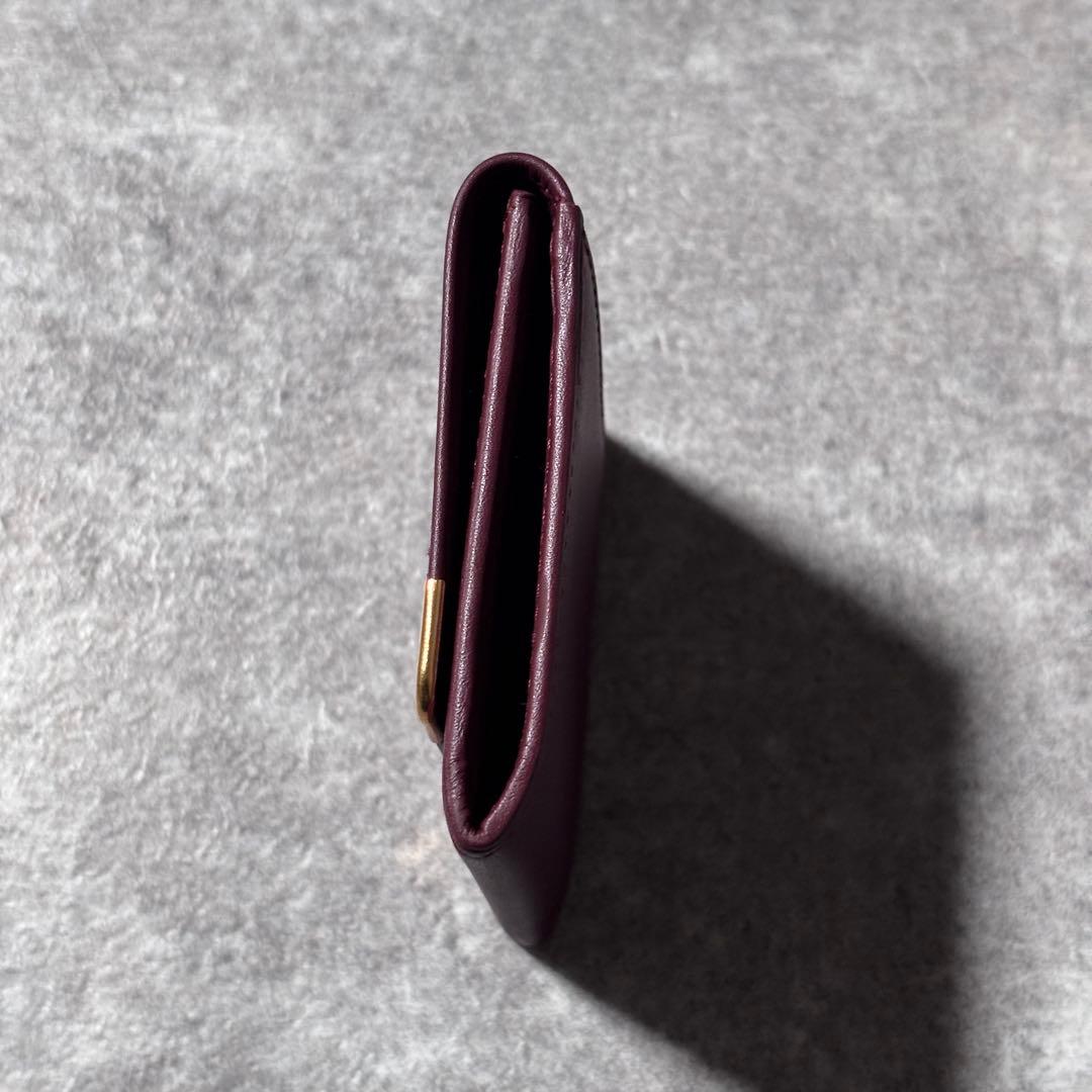 未使用 カルティエ マストライン 小銭入れ ケース ゴールド金具 ボルドー