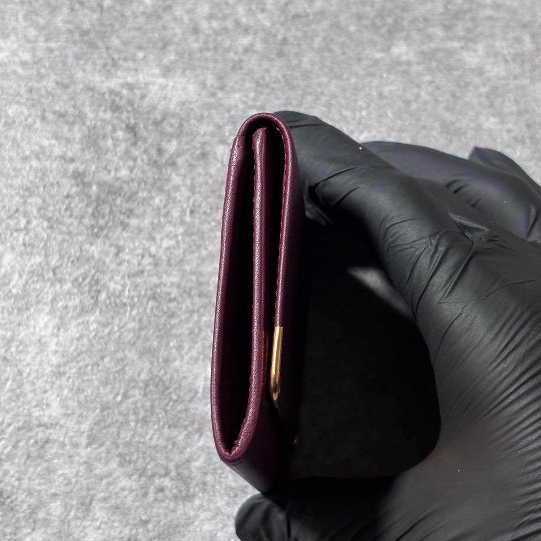 未使用 カルティエ マストライン 小銭入れ ケース ゴールド金具 ボルドー
