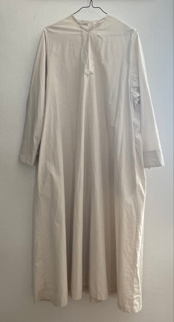 nui mond/カフタンドレス/近江晒し加工/ライトグレー