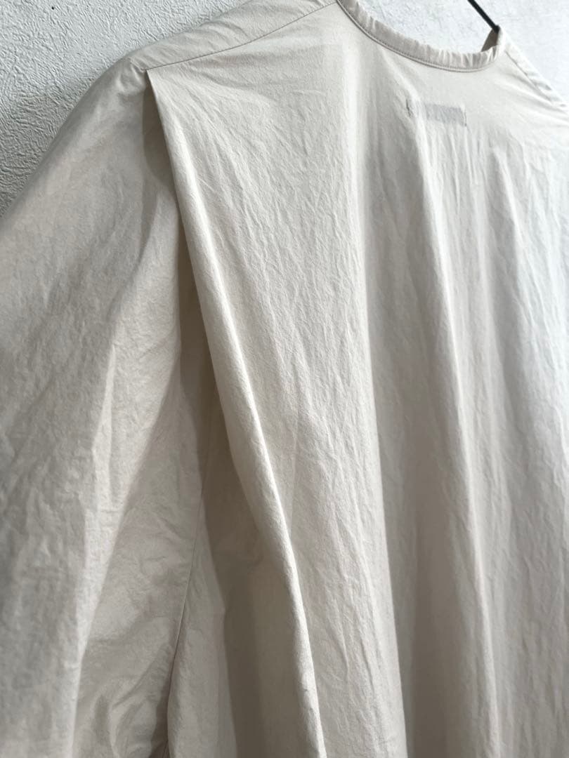 nui mond/カフタンドレス/近江晒し加工/ライトグレー