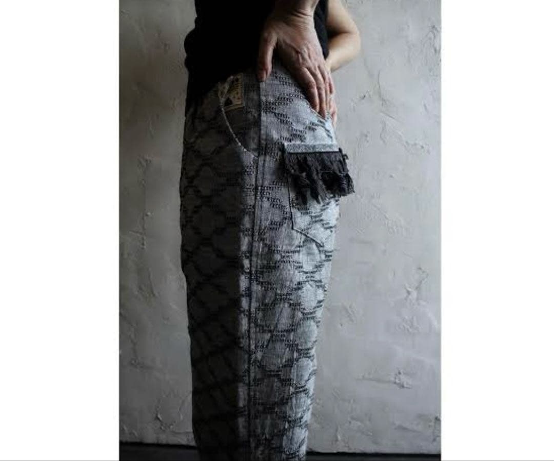 美品 YURTAO ユルタオ ジャガードパンツ グレー系 木下桃子 フリーサイズ