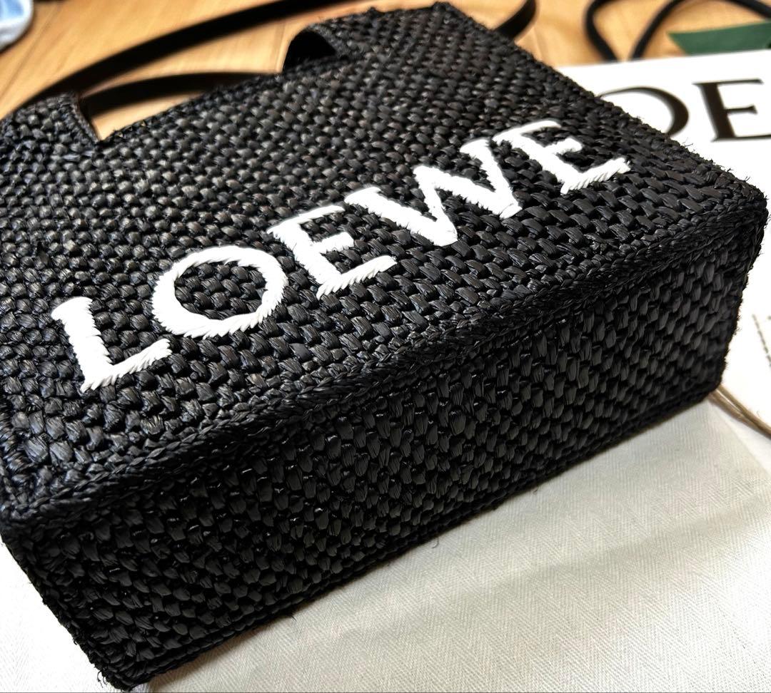 Anna　ロエベ　フォントトートミニ　ラフィア　正規品