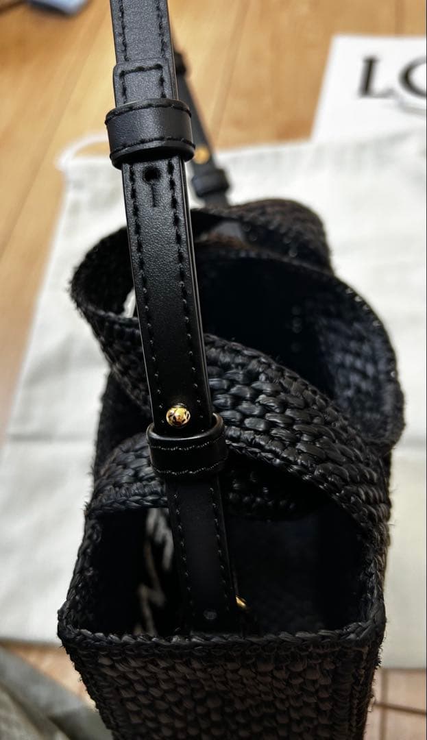 Anna　ロエベ　フォントトートミニ　ラフィア　正規品