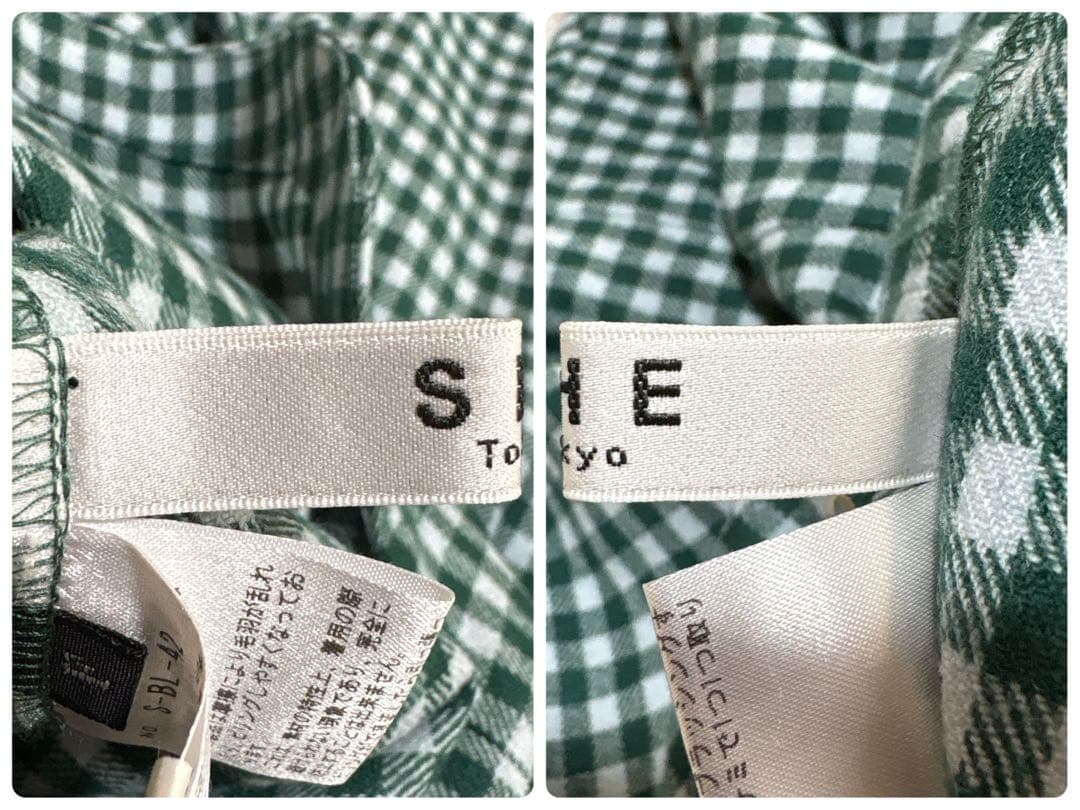 美品　SHE Tokyo カシミヤ混 ボリュームスリーブ ブラウス ボウタイ　F