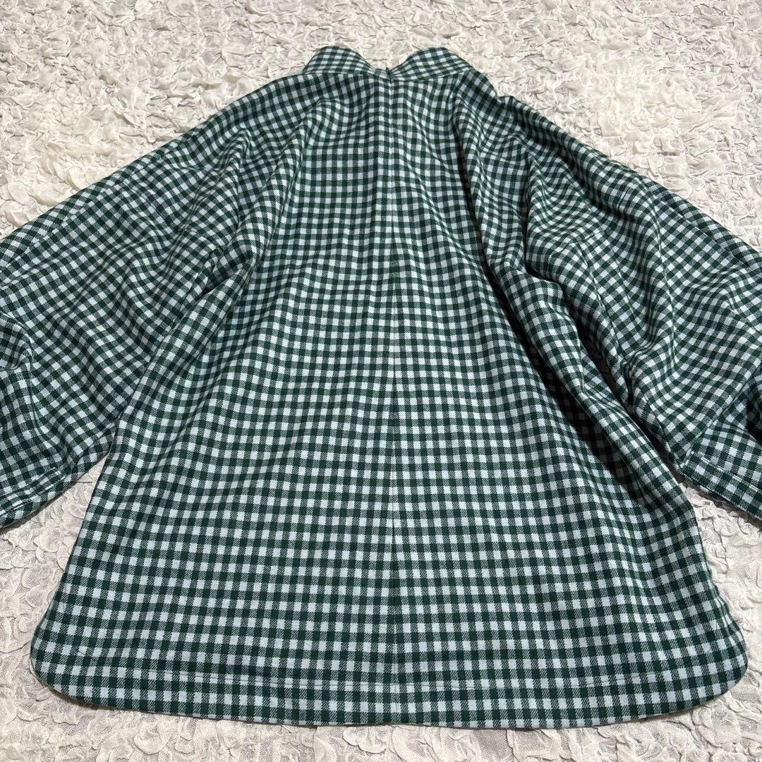 美品　SHE Tokyo カシミヤ混 ボリュームスリーブ ブラウス ボウタイ　F