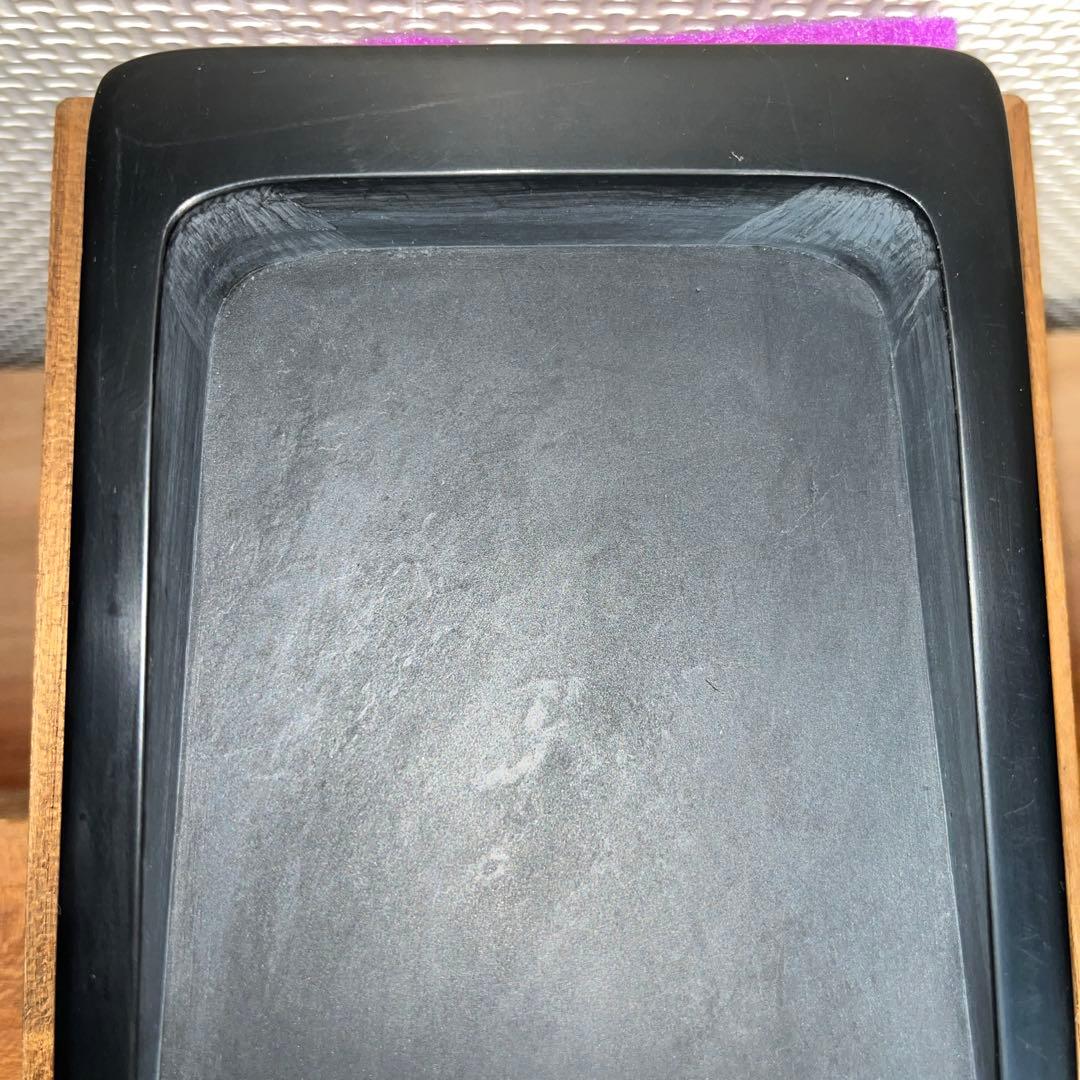 ⭕️ちず⭕️ 雨端硯　長方研　未使用に近い美品　27cm超え　雨端石紋綺麗