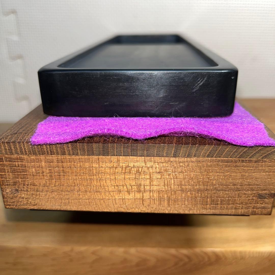 ⭕️ちず⭕️ 雨端硯　長方研　未使用に近い美品　27cm超え　雨端石紋綺麗