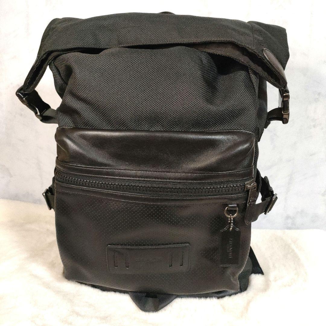 極美品✨コーチ　レザー リュック　バックパック　ナイロン　レザー F24676