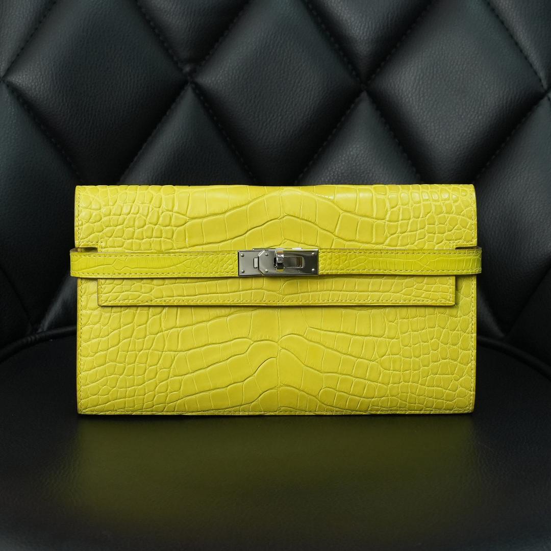 美品 エルメス ケリーウォレット アリゲーター