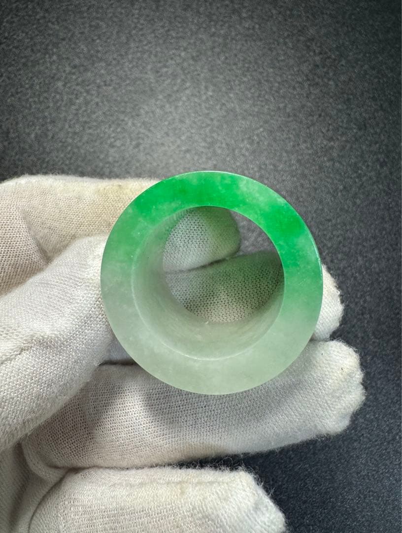 翡翠 本翡翠　 清時代 中国古美術骨董 板指　親指輪　時代物 お守り