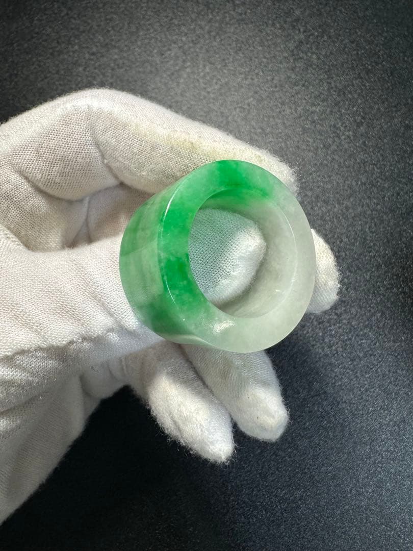 翡翠 本翡翠　 清時代 中国古美術骨董 板指　親指輪　時代物 お守り