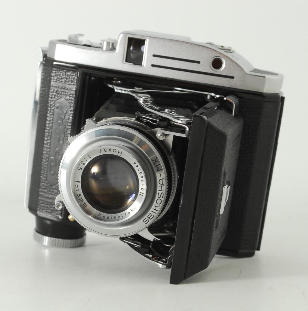 【整備済】KONICA 小西六 Pearl Ⅲ 蛇腹 中判フィルムカメラ