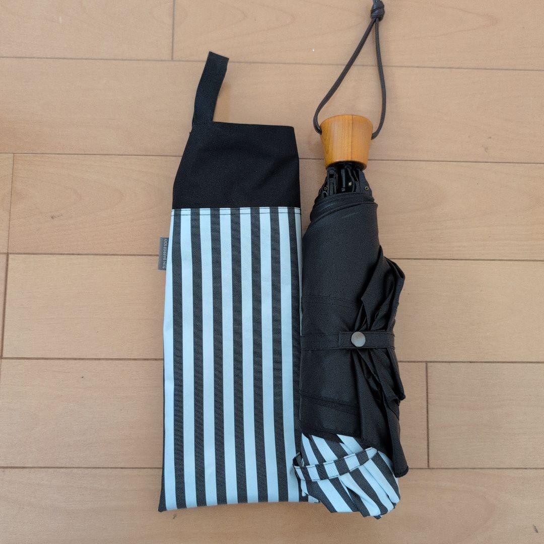 中古品 SUN BARRIER 100 折りたたみ日傘 ストライプ