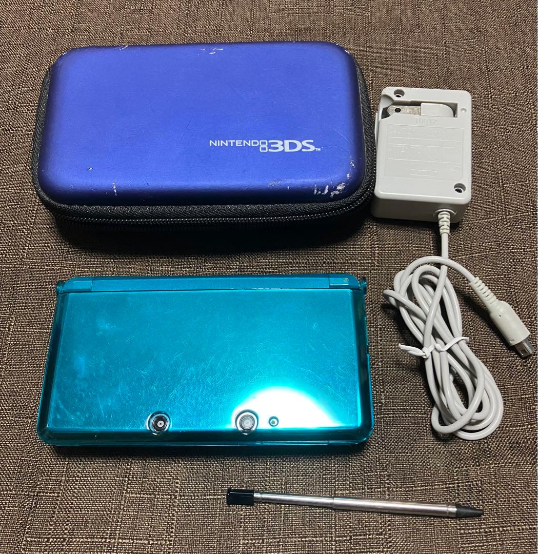 3DS 本体【動作確認済み】 充電器&タッチペン&クリアケース&本体ケース箱付き