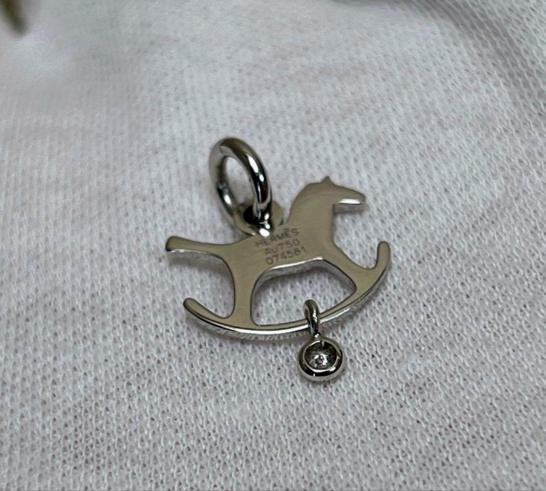 ❝極美品❞ エルメス ダダ ペンダント ネックレス ホワイトゴールド 1Pダイヤ