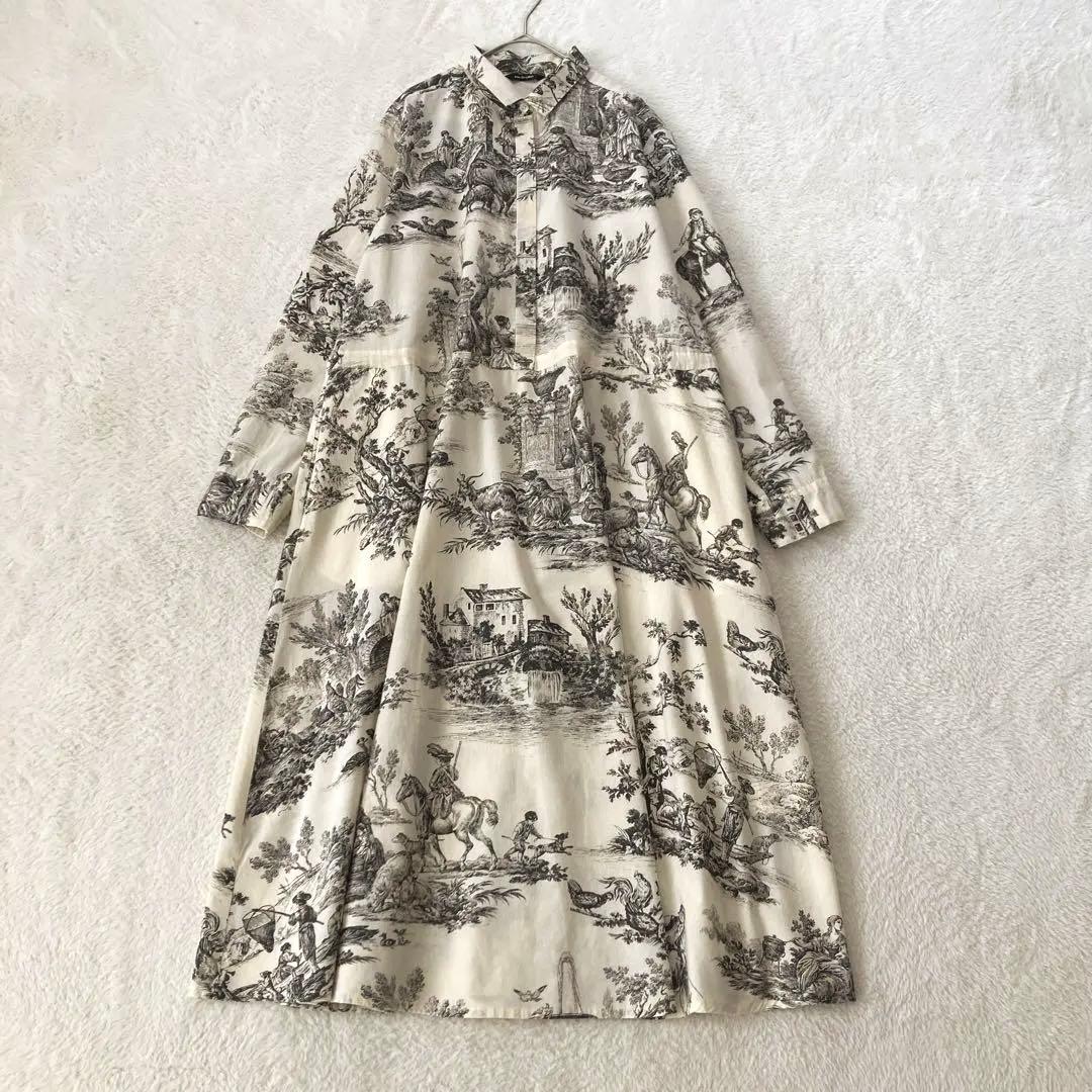 【ますみん】パドカレ プリントワンピース ナチュラル 36