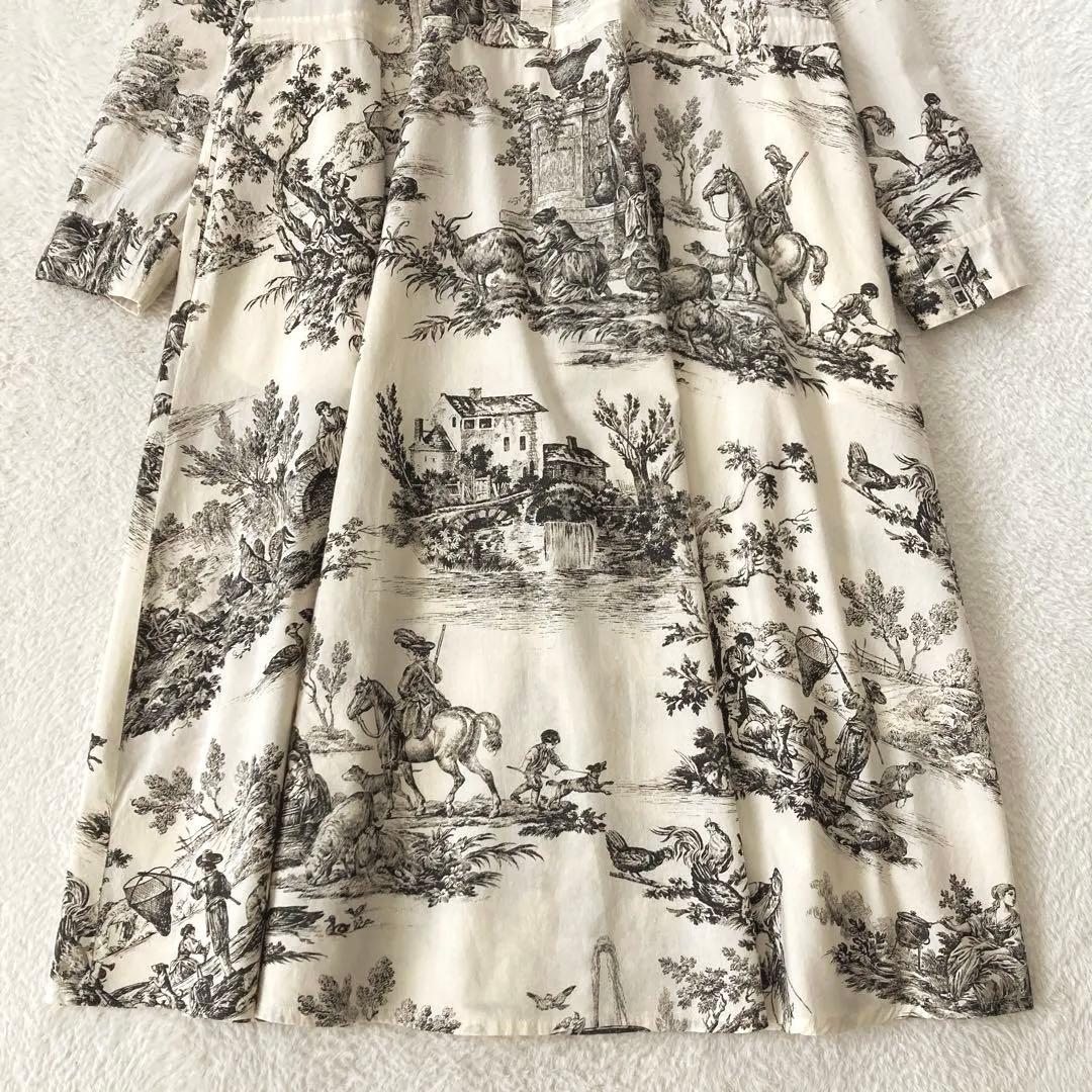 【ますみん】パドカレ プリントワンピース ナチュラル 36