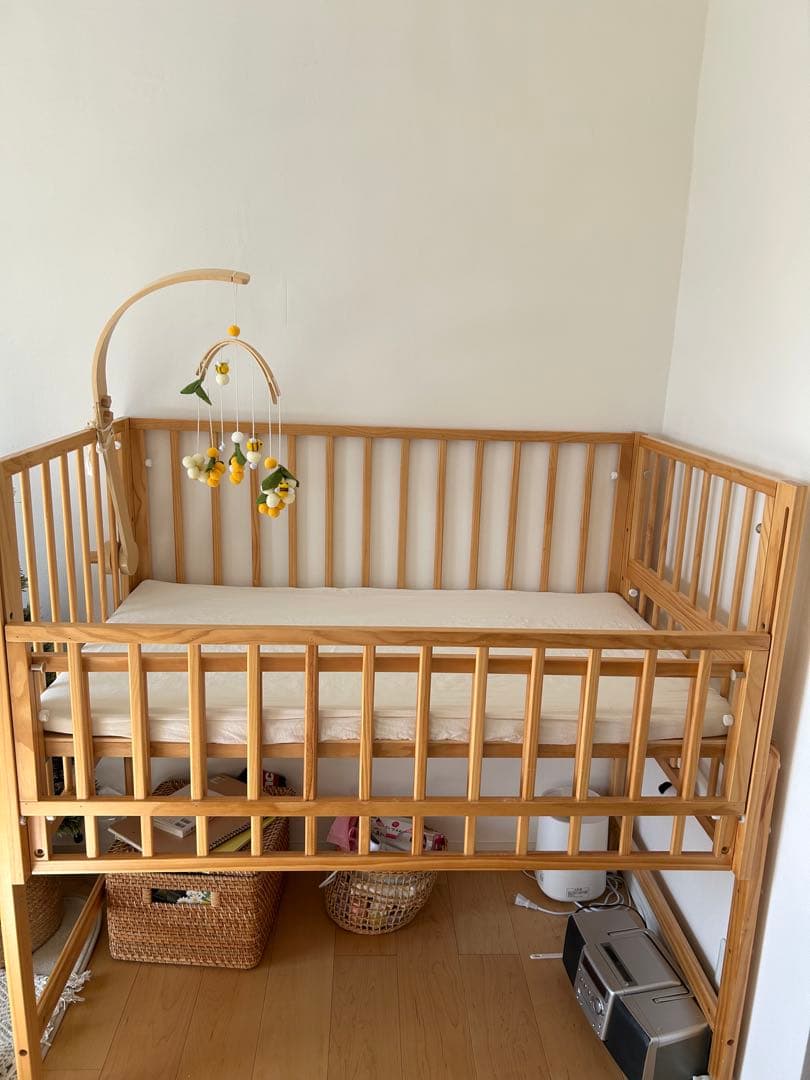 木製オープンタイプベビーベッド