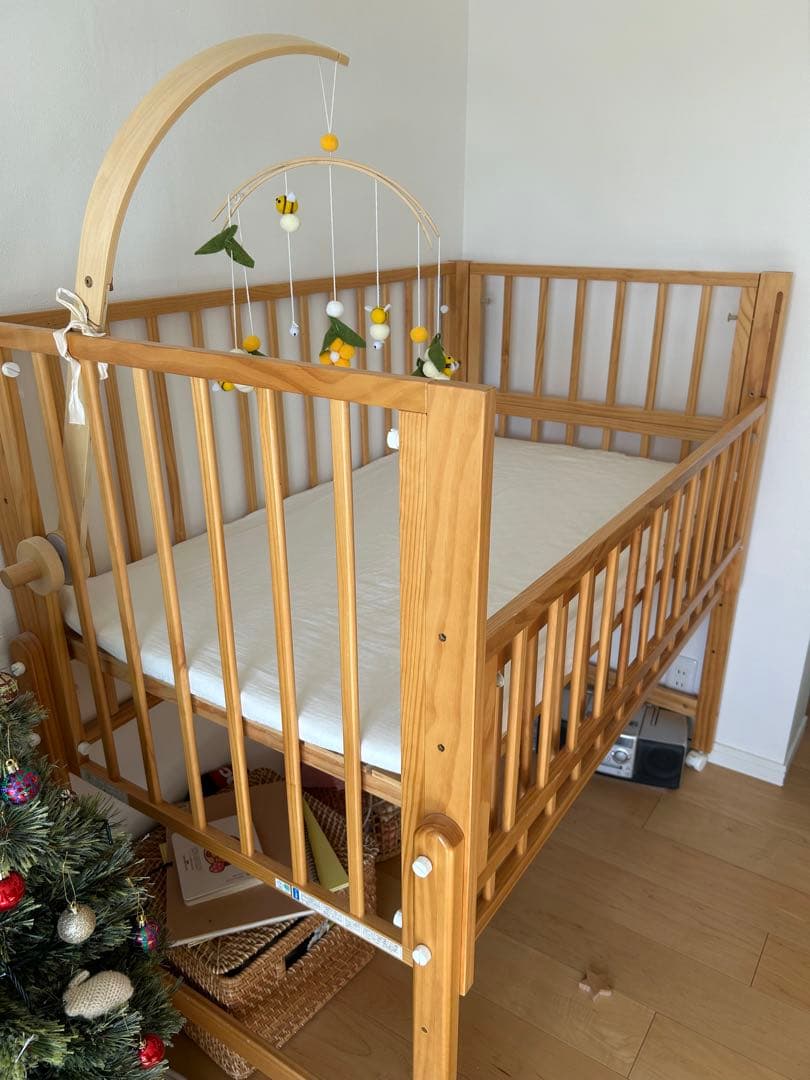 木製オープンタイプベビーベッド
