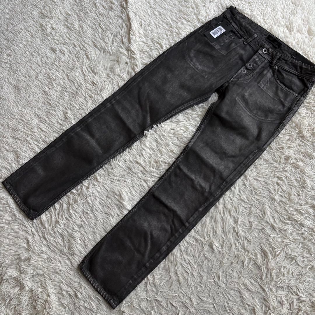 (未使用タグ付) ディーゼルブラックゴールド コーティング デニムパンツ W28