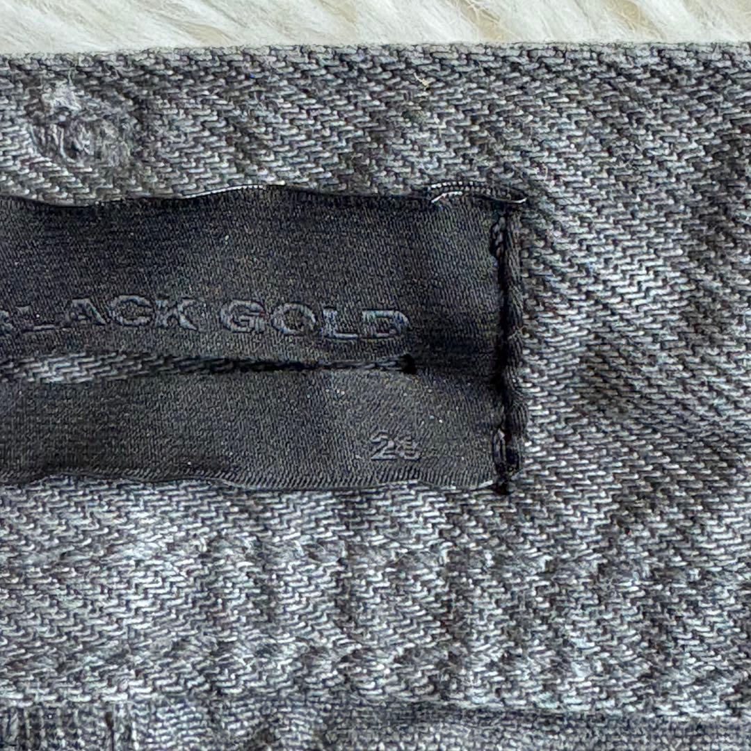 (未使用タグ付) ディーゼルブラックゴールド コーティング デニムパンツ W28