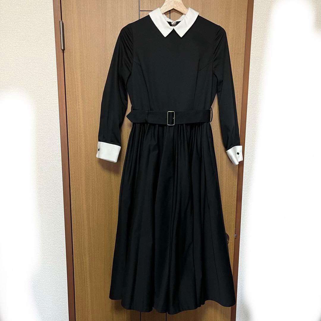 foufou ドレス#32 ダブルカフスバイカラーワンピース