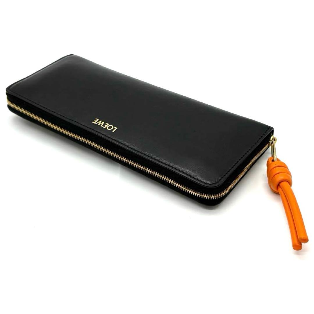 ロエベ レザーノット ラウンドファスナー 長財布 ブラック 極美品 付属品完備