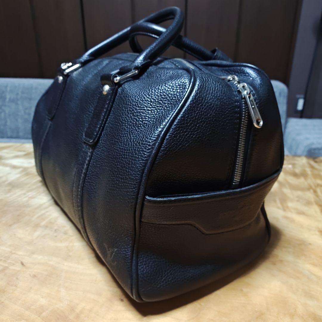 値下げ！Louis Vuitton ブラック レザーボストンバッグ