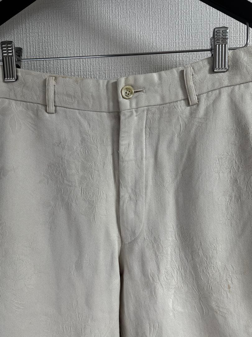 COMME des GARCONS HOMME PLUS 白 ジャガード パンツ