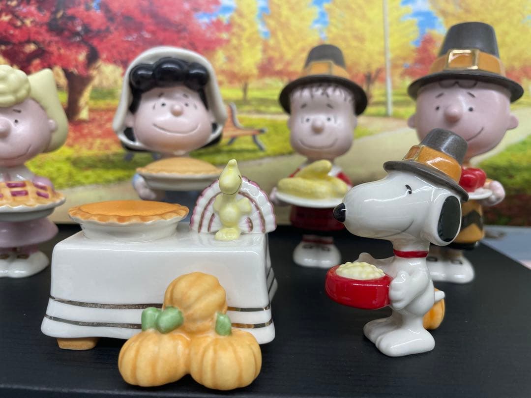 新品 未使用 レノックスピーナッツ感謝祭 置物セッ ト6ピース